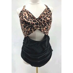 Eomine Leopard Cheetah Print Bikini Swimsuit Size 2X New With Tags